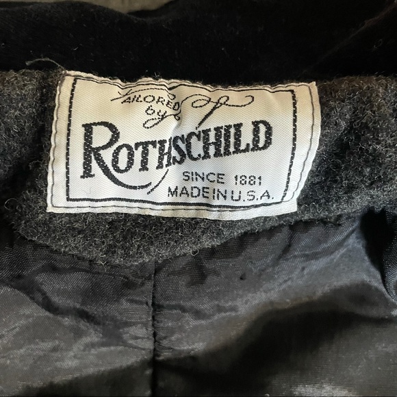 Vintage Rothchild Wool Coat Girls Gray With Velvet Trim Size 5 - Picture 11 of 12